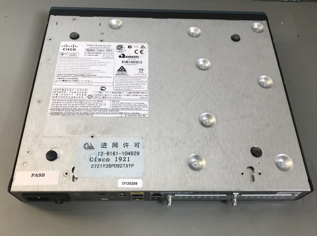 Cisco 1921/K9 integrated Router with SEC license